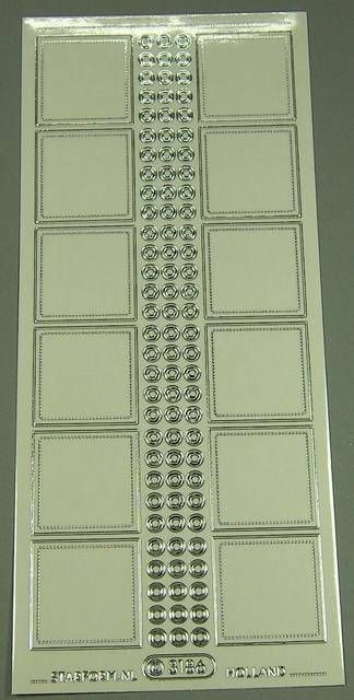 Stickerbogen 10 x 23 cm Aufkleber Vierecke silber