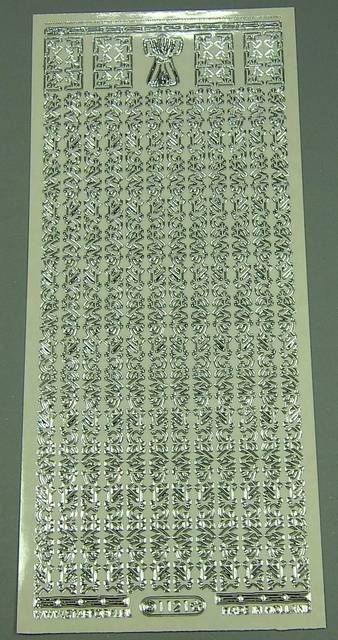 Stickerbogen 10 x 23 cm transparent Rand Japan silber