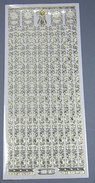 Stickerbogen 10 x 23 cm transparent Rand Japan gold