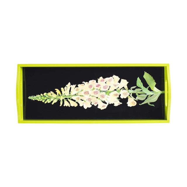 Caspari Bar Tablett Lack Rechteckig Foxglove Bar Tray in Yellow and Black