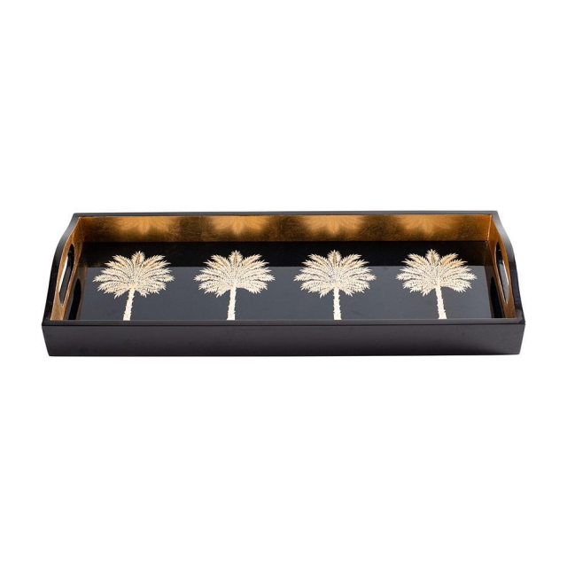 Caspari Bar Tablett Lack Rechteckig Bar Tray Grand Palms