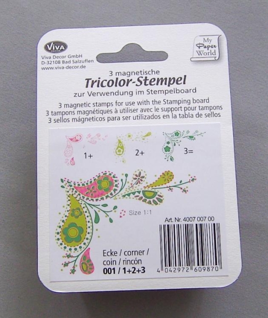 VIVA Decor Tricolor Stempel Paisley Ecke