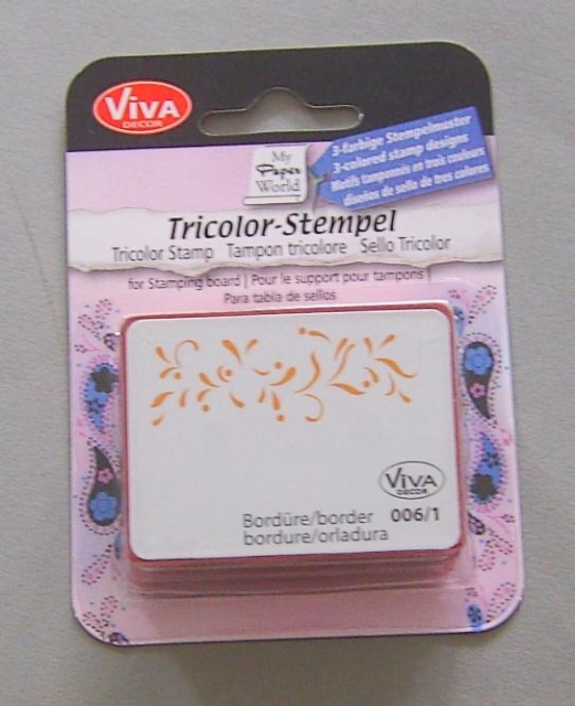 VIVA Decor Tricolor Stempel Schnörkel + Blätter Bordüre