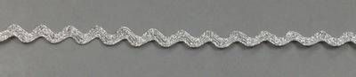 Brokat Zackenlitze 8 mm pro Meter silber Metallgespinst