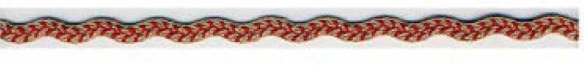 PE Zackenlitze 6 mm pro Meter camel mit rot