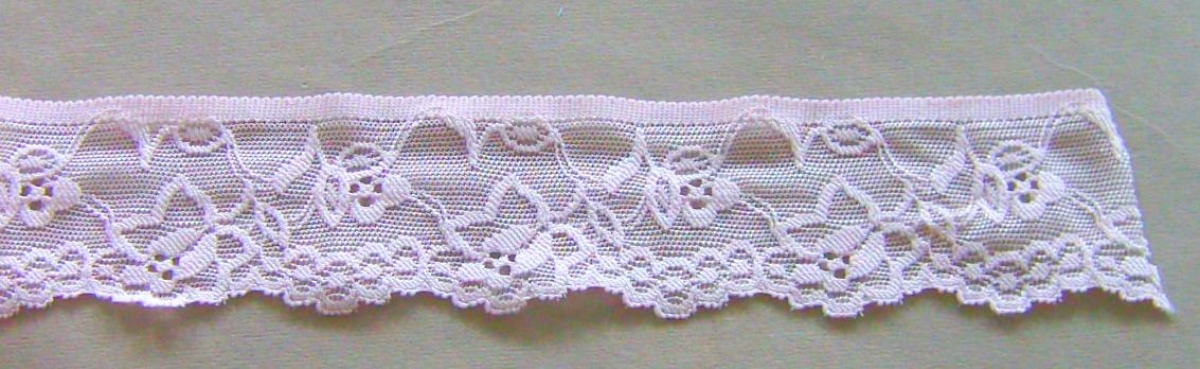 Elastische Raschelspitze 43 mm je Meter rose