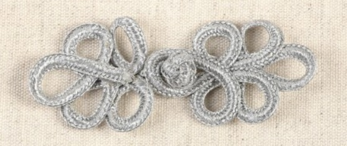 Posamentenverschluß 2 Stück silber 3 x 8 cm