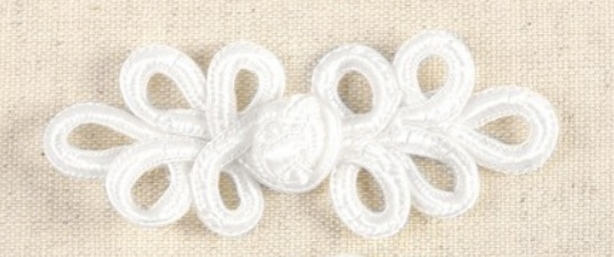 Posamentenverschluß 2 Stück weiss 3 x 8 cm