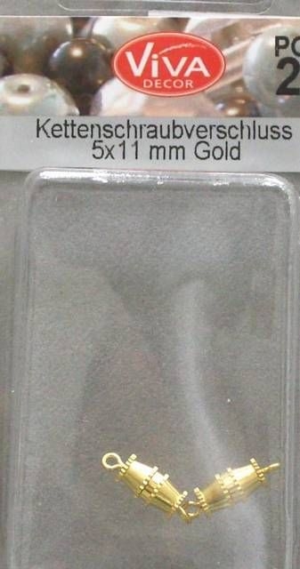 VIVA Kettenschraubverschluß gold 2 Stück 5 x 11 mm