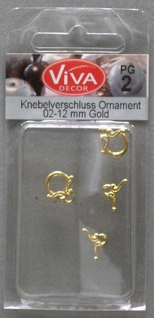 VIVA Knebelverschluß Ornament gold 0 - 12 mm, 2 Stück
