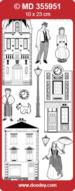MD Sticker transparent  Victorian Houses silber