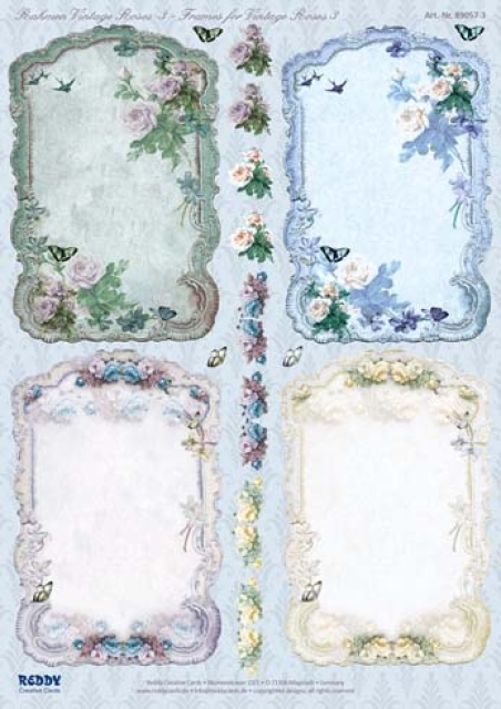 Reddy Cards Stanzbogen Rahmen Vintage Roses 3