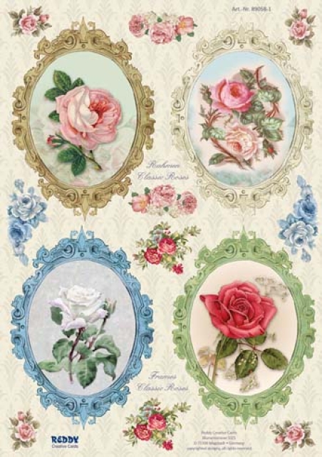 Reddy Cards Stanzbogen Rahmen Classic Roses 1