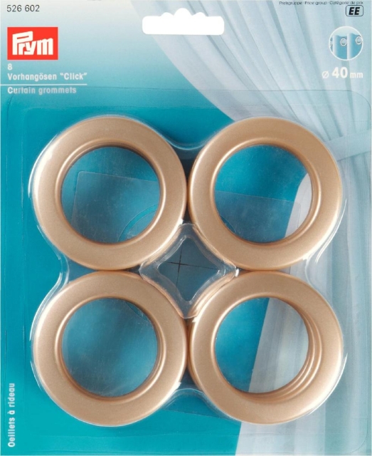Prym Vorhangösen Click 40 mm goldfarbig matt