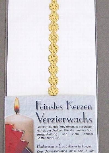 Wachsdekor Borte 240 x 8 mm gold glänzend Blume