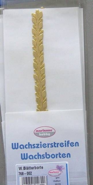 Wachsblätter-Borte 1 x 25 cm 1 cm breit gold