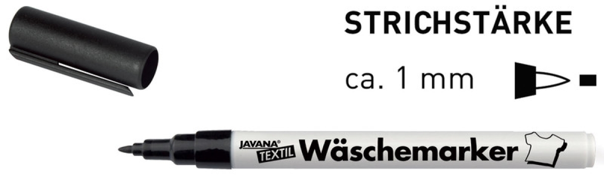 JAVANA Wäschemarker 1 mm schwarz