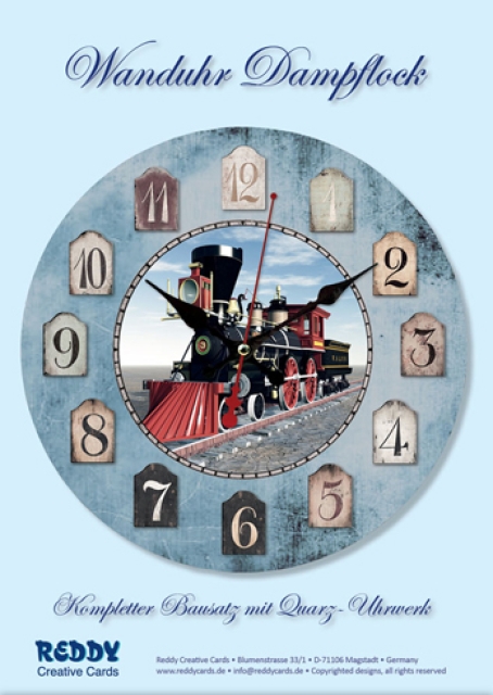 Reddy Cards Wanduhr Dampflok