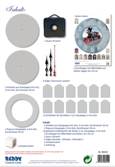 Reddy Cards Wanduhr Dampflok