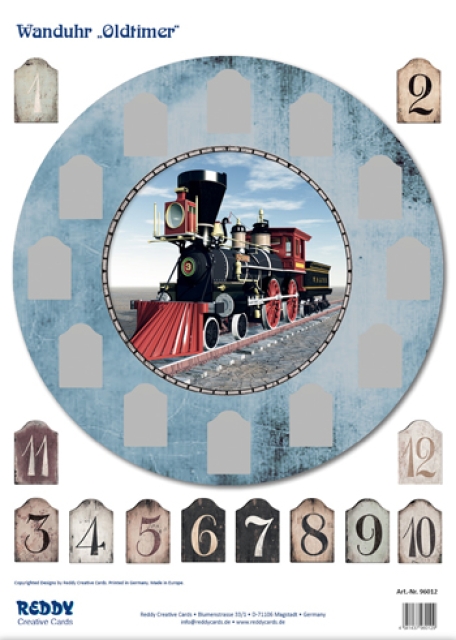 Reddy Cards Wanduhr Dampflok