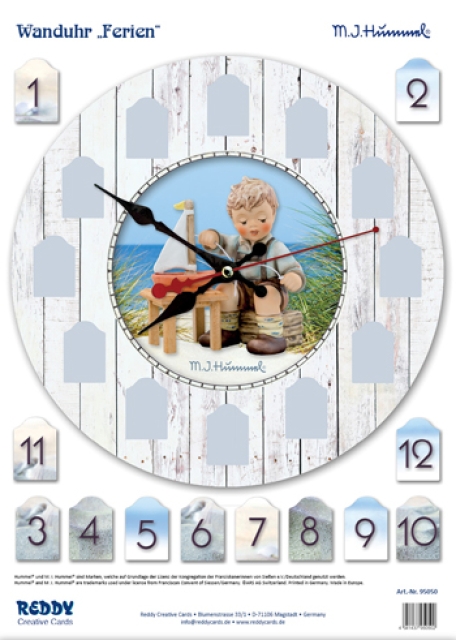 Reddy Cards Wanduhr M.I. Hummel Ferien am Strand
