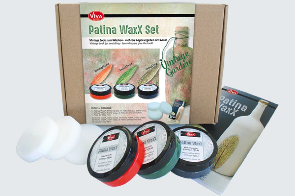 VIVA Decor Patina-WaxX 3er Set Vintage Garden