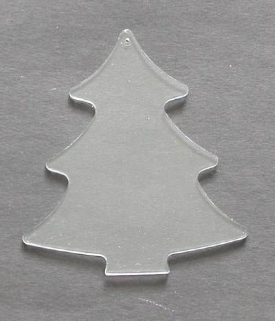 Kunststoffhänger  Acryl glasklar 8,5cm x 9,5cm Tannenbaum