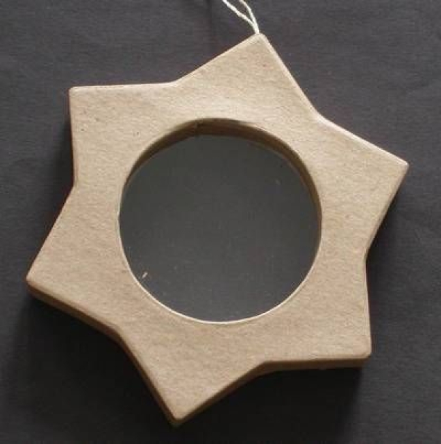 Papp Art Sternanhänger mit Fenster 12,5cm - 5,5cm