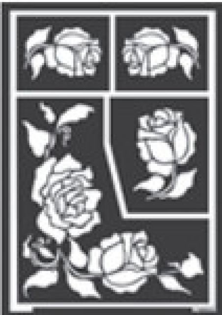 Home Design Window Style Schablone Rosen