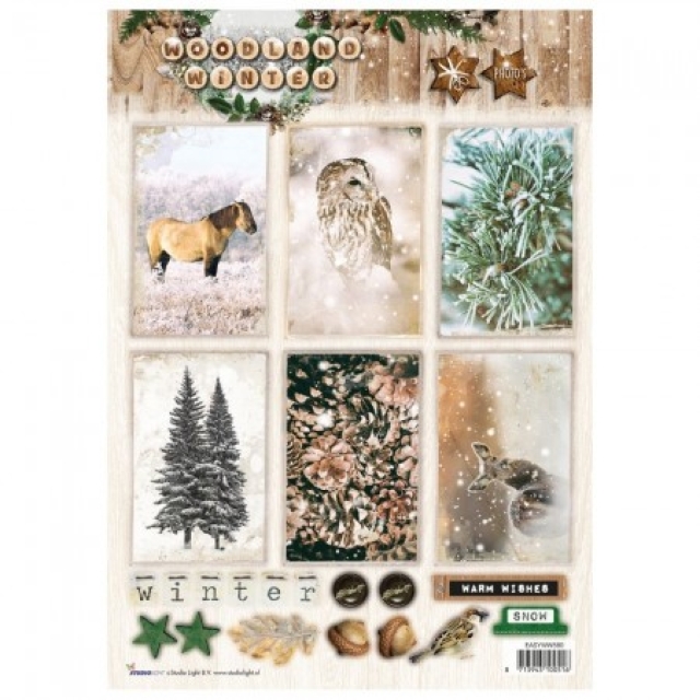 Designpapier WOODLAND WINTER A4 1 Bogen 200 g/qm