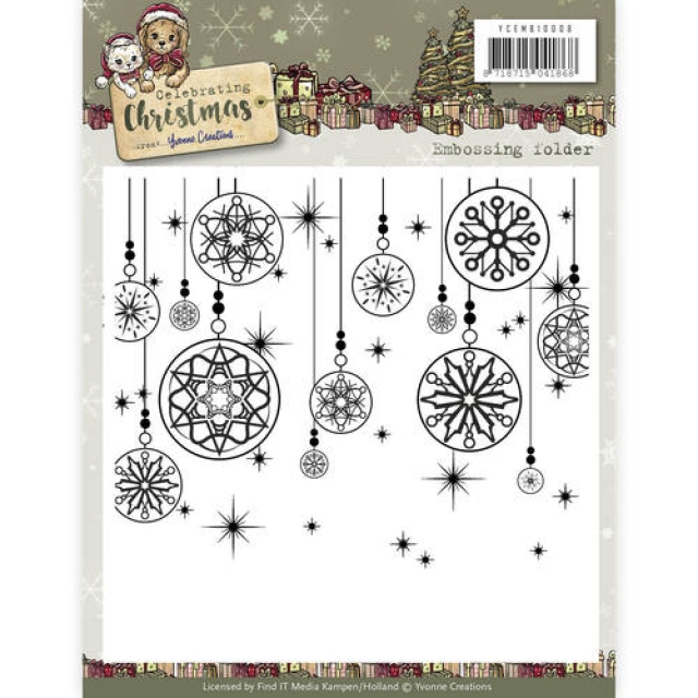 Yvonne Creations Embossingfolder / Prägeschablone Celebrating Christmas