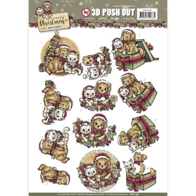 Yvonne Creations 3D Stanzbogen Celebrating Christmas