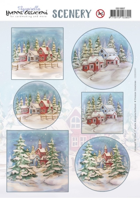 Yvonne Creations Push Out Scenery Aquarella Winter