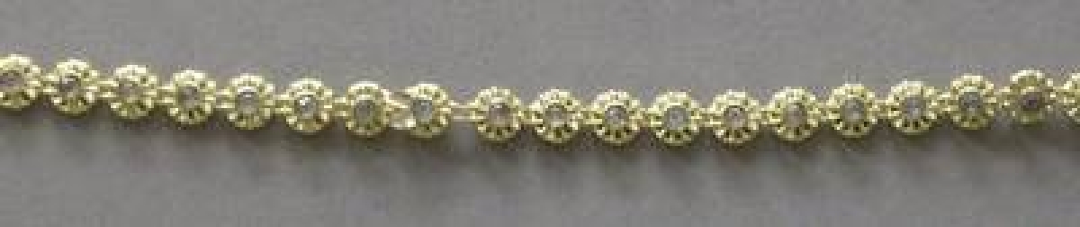 Borte Kunststoff gold kristall pro Meter 10 mm