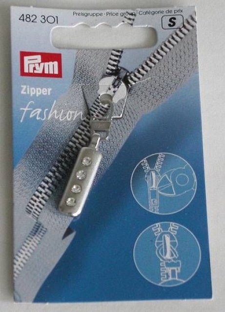 Prym Fashion Zipper mit Strass silber