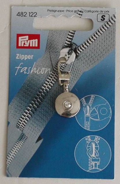 Prym Fashion Zipper Strass rund silber