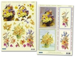 Reddy Cards 3D Stanzbogen "'Frühlingssträuße, gelb" Set