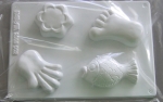 Hobbyfun Seifengießform Seife Hand, Fuß, Blüte, Fisch 4 Motive