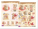 Reddy Cards "Popcorn the Bear" romantisch 1 3D Stanzbogen Set