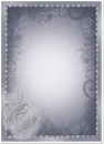 Reddy Cards Deko-Karton "Rose" blaugrau, silber-laminiert