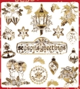 Stickerbogen Jumbo-Grösse transparent silber Weihnachten