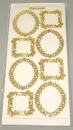 MD Sticker transparent Rahmen, Blumen gold