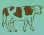 Doppelseitiger Stempel Cow