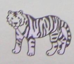 Doppelseitiger Stempel Tiger