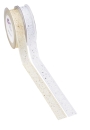 Glitzer-Band 25 mm breit pro Meter silber
