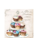 Ambiente Cocktail Serviette 25 x 25 cm pro Stück Cupcakes on Etagere