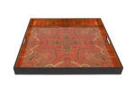 Caspari Tablett Lack Lacquer Square Tray XL Fuchsia Jaipur