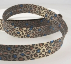Schrägband mit Leopardenmuster pro Meter bleu-ciel