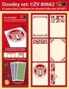 Set aus 6 Kartenauflegern Floral