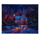 Craft Buddy CAK-XLED3 Framed LED Crystal Art Holzrahmen Old Church At Christmas